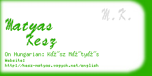 matyas kesz business card